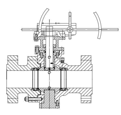 2-PC Cast Steel Trunnion Mounted Ball Valve